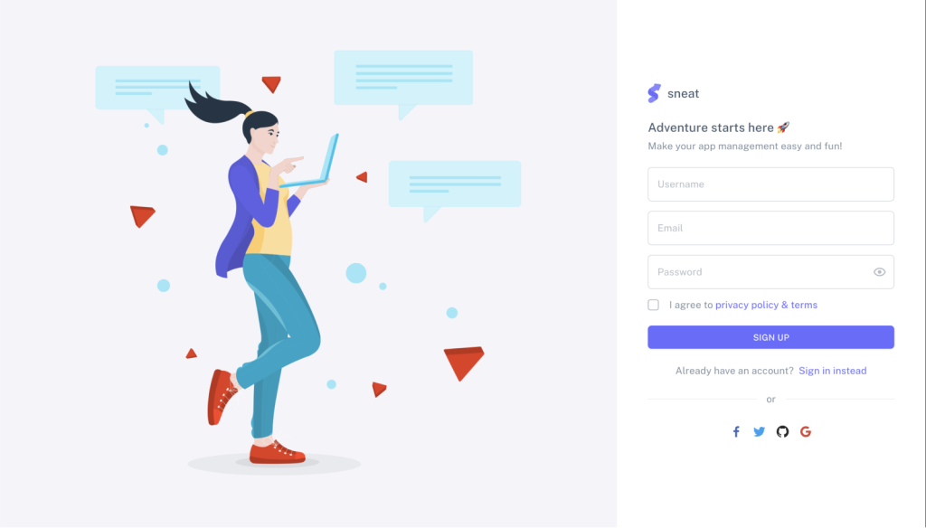 Sneat Vue Laravel Admin Template