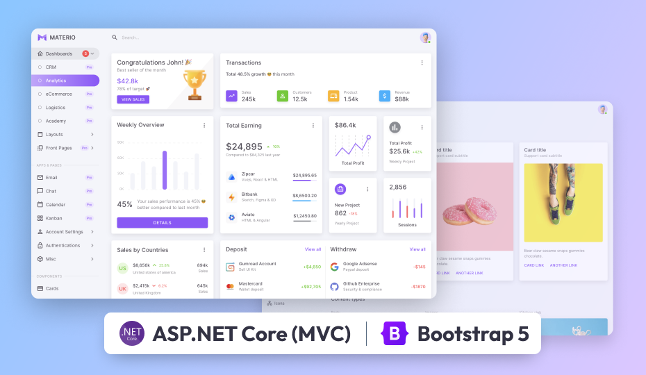 materio free aspnet core mvc admin template