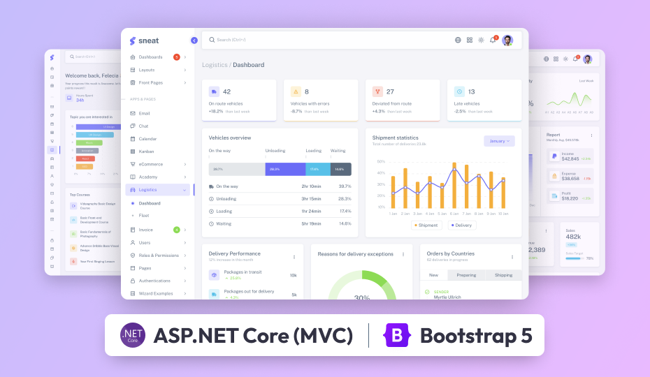 sneat asp net core mvc admin template
