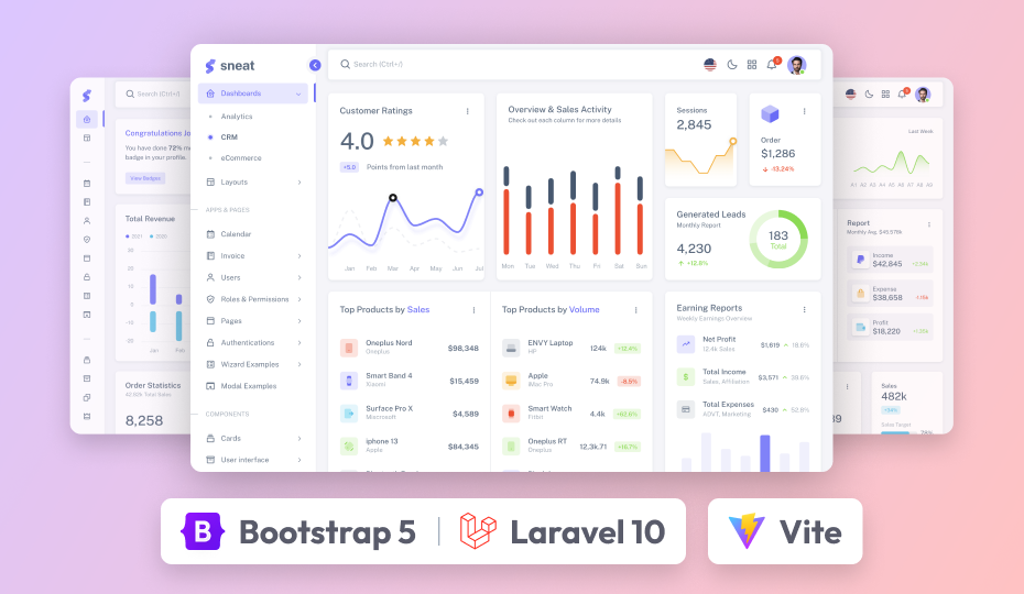 sneat dashboard pro laravel